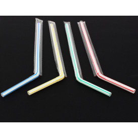 Pajitas Flexibles Enfundadas en Film Ø6mm 23cm (1000 Uds)