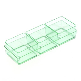 Cubo de Plastico para Salsas Verde Transp. 4,2x4,2cm (24 Uds)