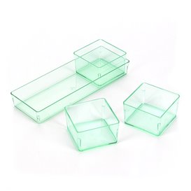 Cubo de Plastico para Salsas Verde Transp. 4,2x4,2cm (24 Uds)