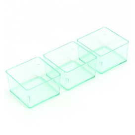 Cubo de Plastico para Salsas Verde Transp. 4,2x4,2cm (24 Uds)