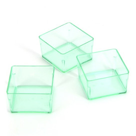 Cubo de Plastico para Salsas Verde Transp. 4,2x4,2cm (24 Uds)