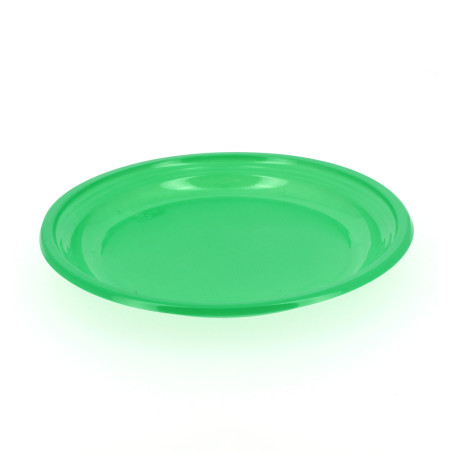 Plato de Plástico Llano Verde 205mm (10 Uds)