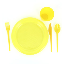 Cuchillo de Plastico PS Amarillo 165 mm (15 Uds)