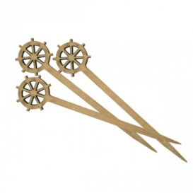 Pinchos de Bambu Decorados Timón 90 mm (100 Uds)