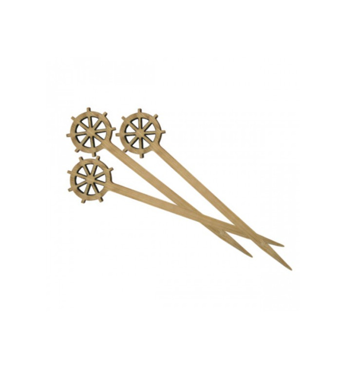 Pinchos de Bambu Decorados Timón 90 mm (10000 Uds) Pinchos de Bambu Decorados Timón 90 mm (10000 Uds)