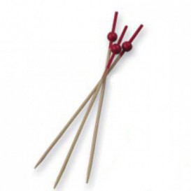 Pinchos de Bambu Decorados Bolita Roja 90 mm (100 Uds)