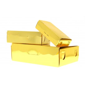 Caja para Dulces y Bombones Oro 11x6,5x2,5cm 100g (5 Uds)