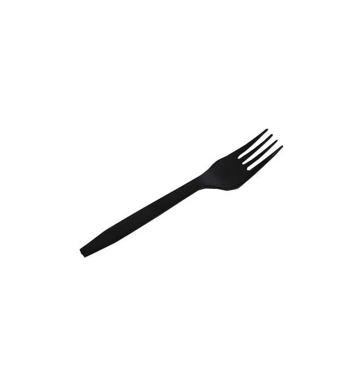 Tenedor 15cm Negro para Bol Ondulado PET 750cc y 1000cc 