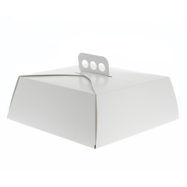 Caja de Cartón Blanca Tarta Cuadrada 24x24x10 cm 