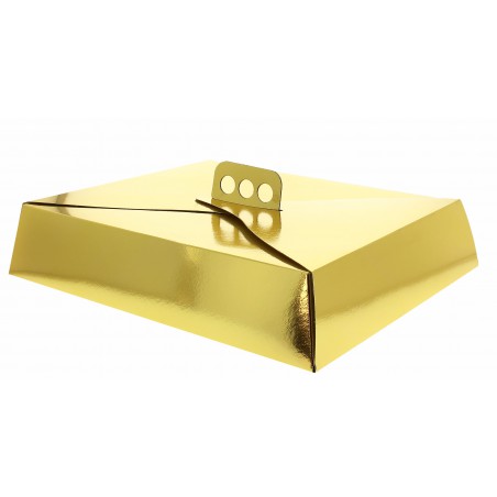 Caja Cartón Oro Tarta Rectangular 32,5x39,5x8cm (50 Uds)