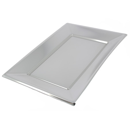 Bandeja de Plástico Plata 330x230mm (120 Uds)
