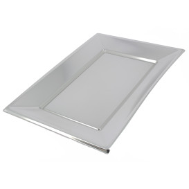 Bandeja de Plastico Plata 330x225mm 