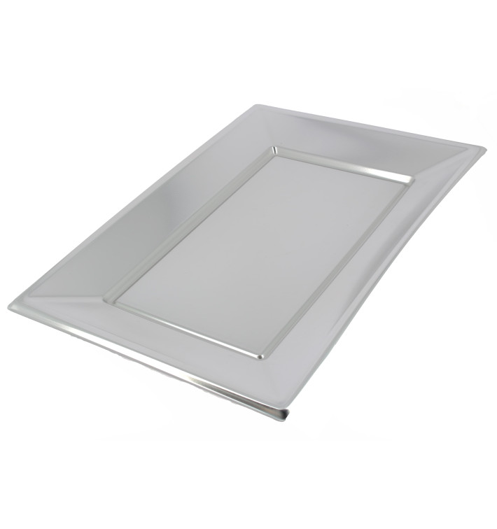 Bandeja de Plastico Plata 330x225mm 