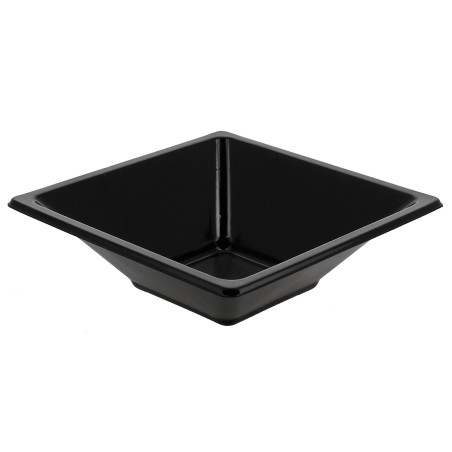 Bol de Plástico PS Cuadrado Negro 12x12cm (1500 Uds)