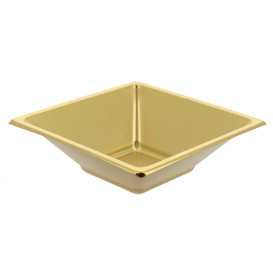 Bol de Plastico Cuadrado Oro 120x120x40mm 