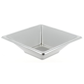 Bol de Plastico Cuadrado Plata 120x120x40mm 