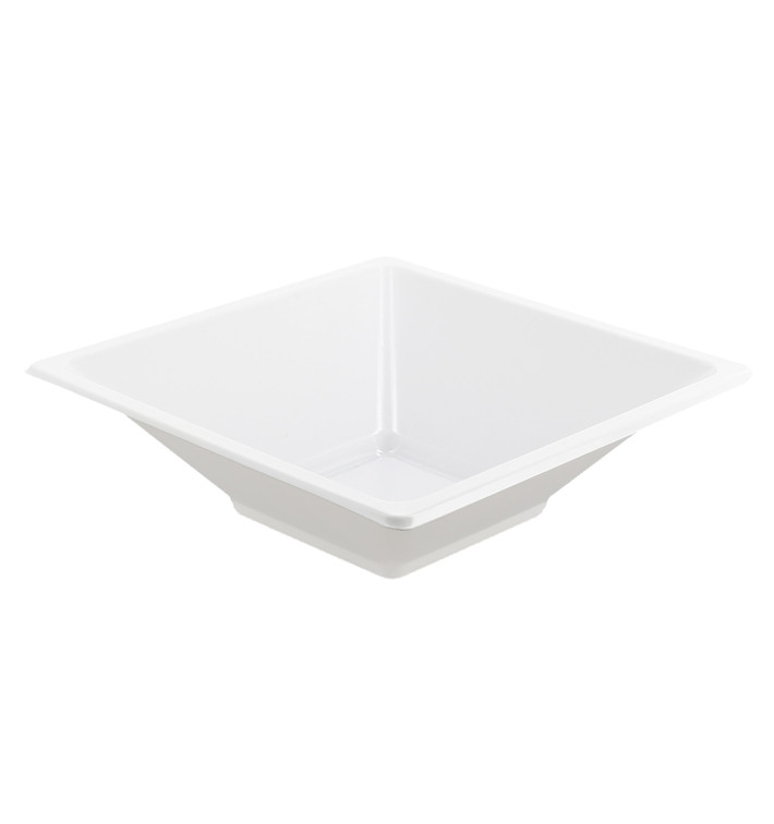 Bol de Plastico Cuadrado Blanco 120x120x40mm 