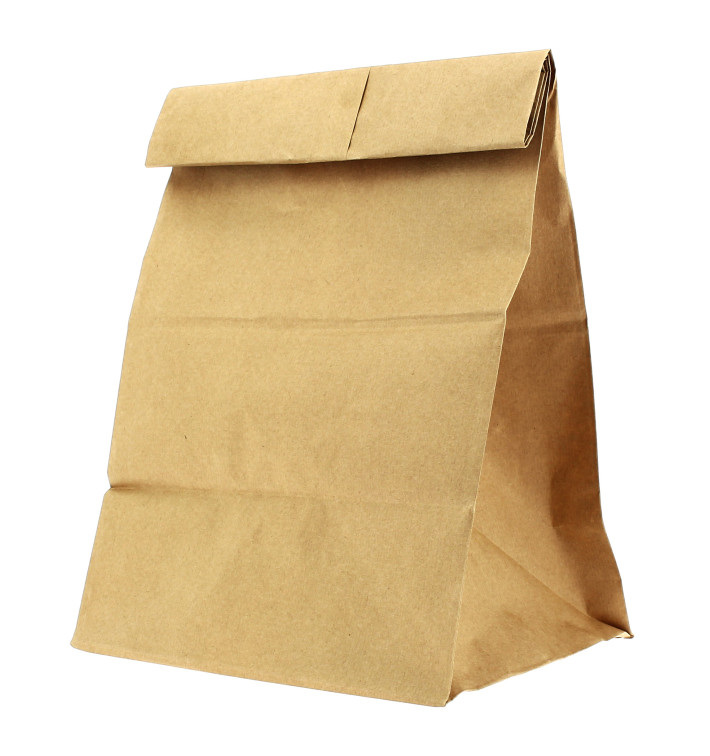 Bolsa de Papel Sin Asas Kraft 75g/m² 30+18x43cm (25 Uds)