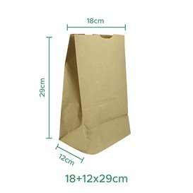 Bolsa de Papel Sin Asas Kraft 18+12x29cm (1000 Unidades)