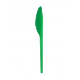 Cuchillo de Plastico PS Verde 165 mm (15 Uds)