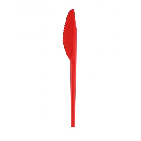 Cuchillo de Plástico PS Rojo 165 mm (15 Uds)