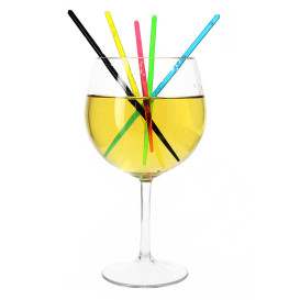 Agitador para Bebidas de Plástico Fluorescente 175mm (100 Uds)