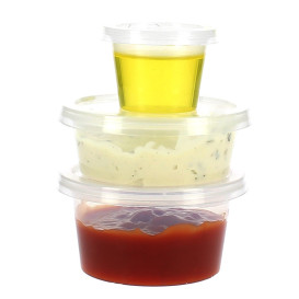 Tarrina PP Transparente para Salsas con Tapa 100ml (50 Uds)