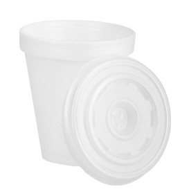 Vaso Termico Foam EPS 6Oz/180ml Blanco + Tapa 