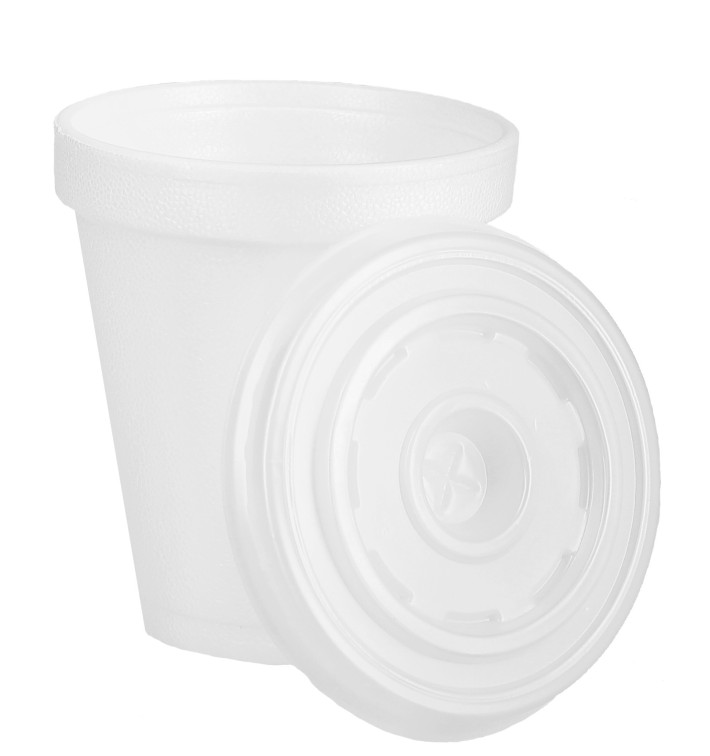 Vaso Termico Foam EPS 6Oz/180ml Blanco + Tapa 