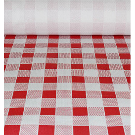 Mantel de Papel Rollo Cuadros Rojos 1x100m. 40g (1 Ud)