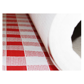 Mantel de Papel Rollo Cuadros Rojos 1x100m. 40g (1 Ud)