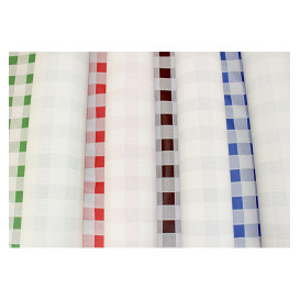 Mantel de Papel Rollo Cuadros Rojos 1x100m. 40g (1 Ud)