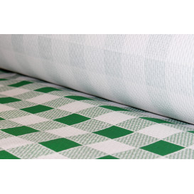 Mantel de Papel Rollo Cuadros Verdes 1x100m. 40g 