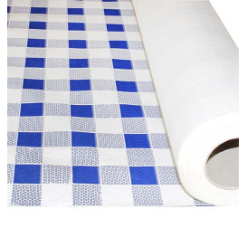 Mantel de Papel Rollo Cuadros Azules 1x100m. 40g (1 Ud)