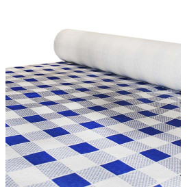 Mantel de Papel Rollo Cuadros Azules 1x100m. 40g (1 Ud)