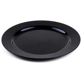 Plato Plastico Extra Rigido Negro 26cm 