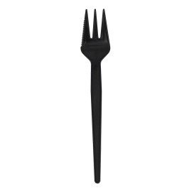 Tenedor Plastico Sierra Negro 135mm 