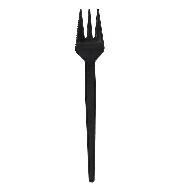 Tenedor Plastico Sierra Negro 135mm 