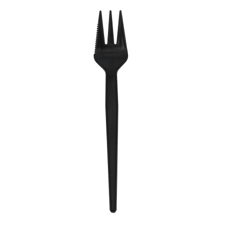 Tenedor Plástico Sierra Negro 135mm (200 Uds)