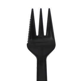 Tenedor Plastico Sierra Negro 135mm (1.000 Uds)