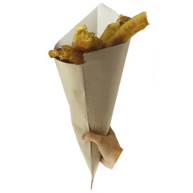 Cono de Papel Estraza Natural 420mm 600g (1.200 Uds)