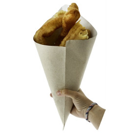 Cono de Papel Estraza Natural 340mm 400g (50 Uds)