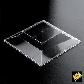 Tapa Bol Degustacion Pagoda Transparente 128x128 mm (10 Uds)