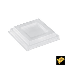 Tapa Bol Pagoda Dessert Transparente PET 7,2 cm (25 Uds)