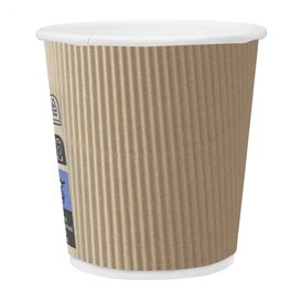 Vaso Cartón 4 Oz/120ml "Rizado Kraft" Marrón Ø6,0cm (40 Uds)