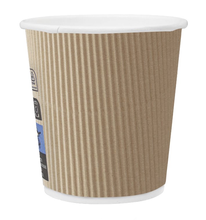 Vaso Cartón 4 Oz/120ml "Rizado Kraft" Marrón Ø6,0cm (40 Uds)