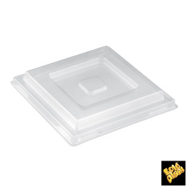 Tapa Bol Pagoda Medium Transp. PET 8,6 cm (12 Uds)