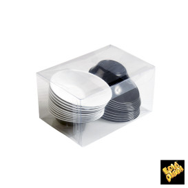 Bol de Plástico "Sodo" Blanco y Negro 50 ml (12 Unidades)
