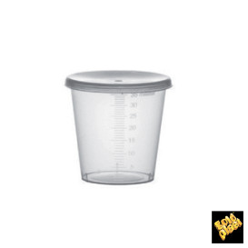 Tapa Cupula Agujero para Vaso PET 9 Oz/265ml Ø7,5cm (50 Uds)