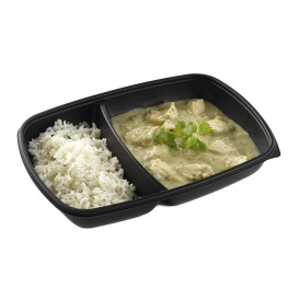 Envase de Plastico PP 2 C. Negro 28x20x4cm (150 Uds)